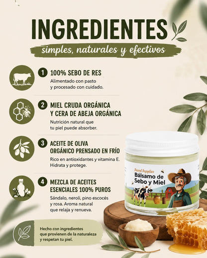 Bálsamo de sebo y miel - 2 oz