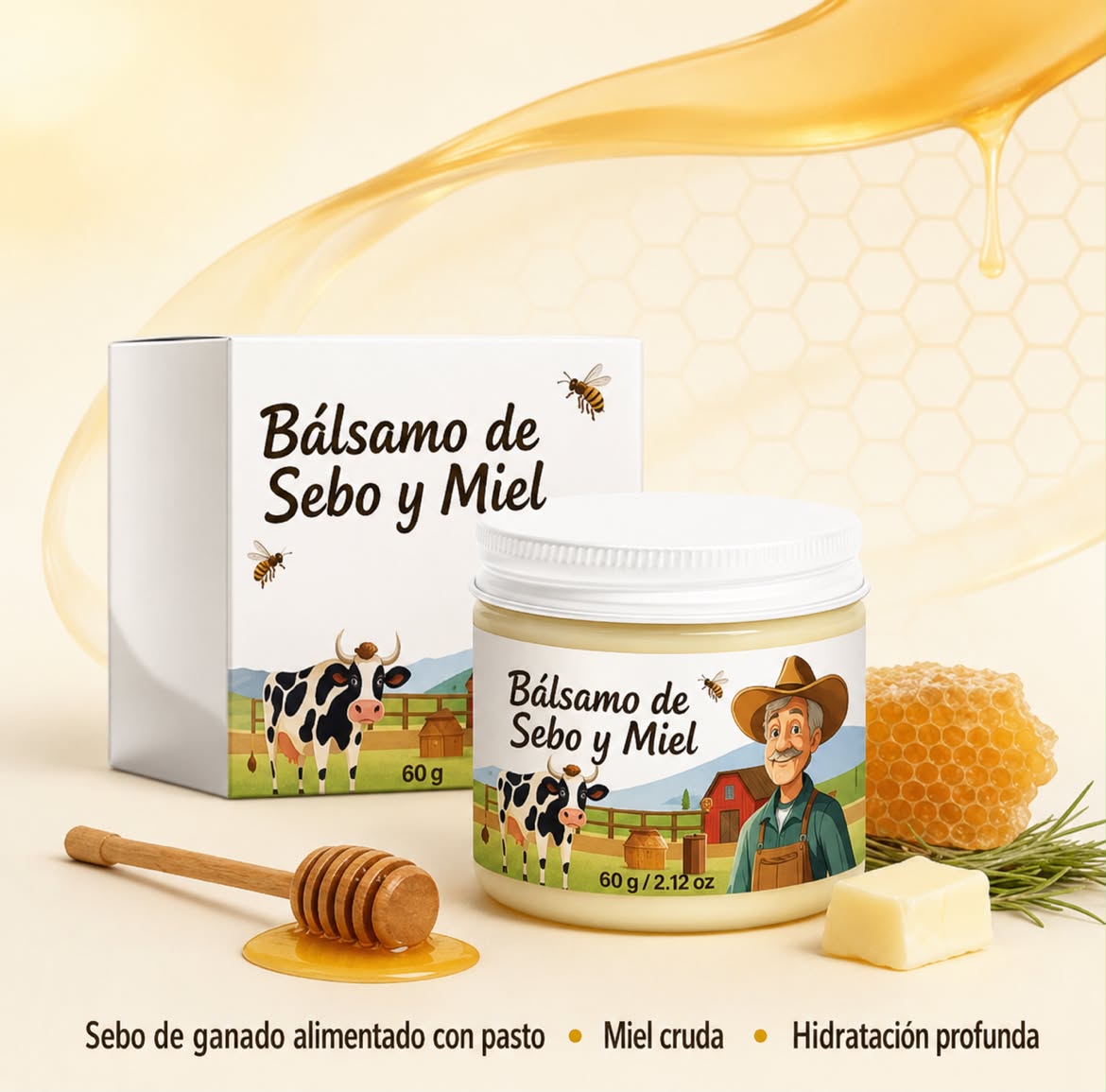 Bálsamo de sebo y miel - 2 oz